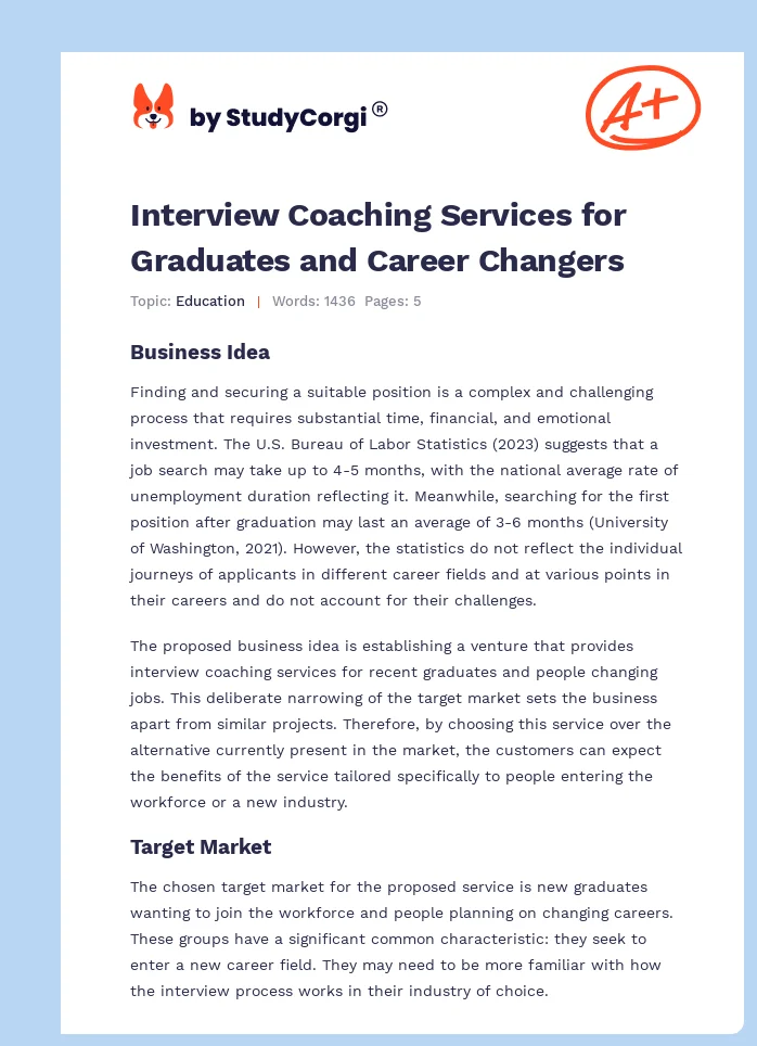 Interview Coaching Services for Graduates and Career Changers. Page 1