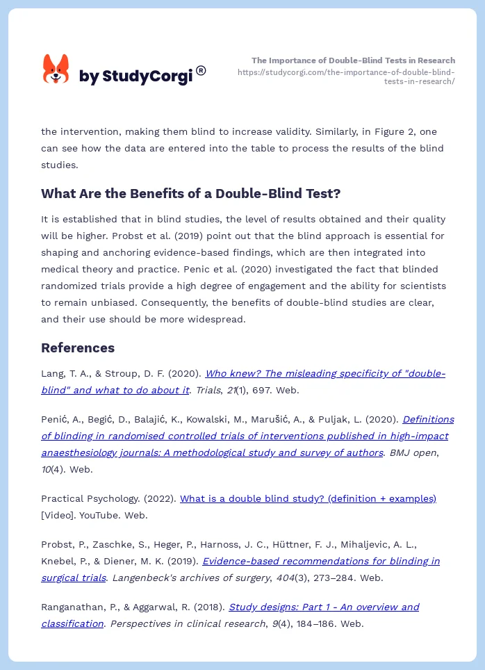 The Importance of Double-Blind Tests in Research. Page 2