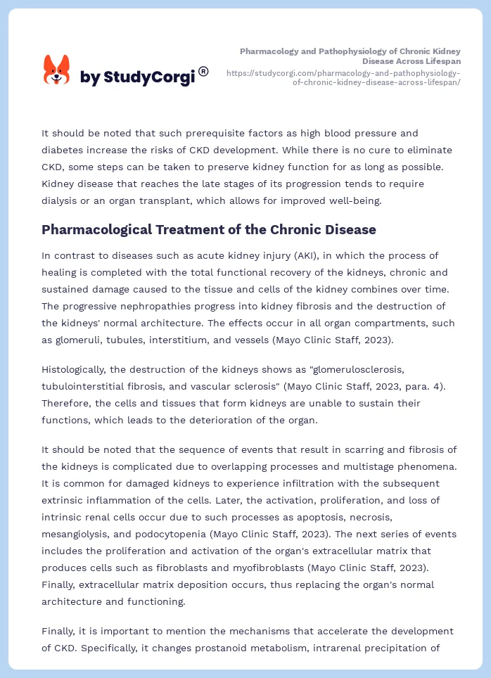 Pharmacology and Pathophysiology of Chronic Kidney Disease Across Lifespan. Page 2