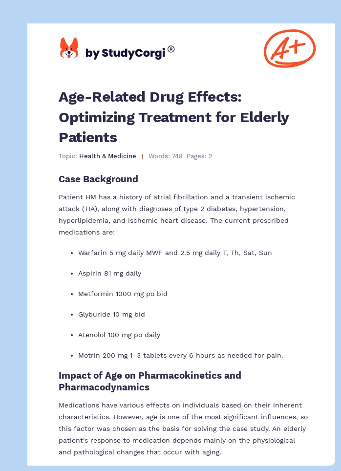 Age-Related Drug Effects: Optimizing Treatment for Elderly Patients. Page 1