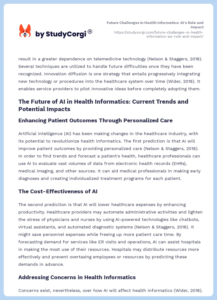 Future Challenges in Health Informatics: AI's Role and Impact. Page 2