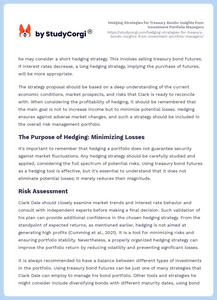 Hedging Strategies for Treasury Bonds: Insights from Investment Portfolio Managers. Page 2