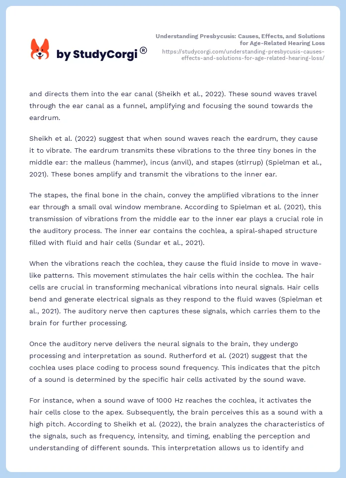 Understanding Presbycusis: Causes, Effects, and Solutions for Age-Related Hearing Loss. Page 2