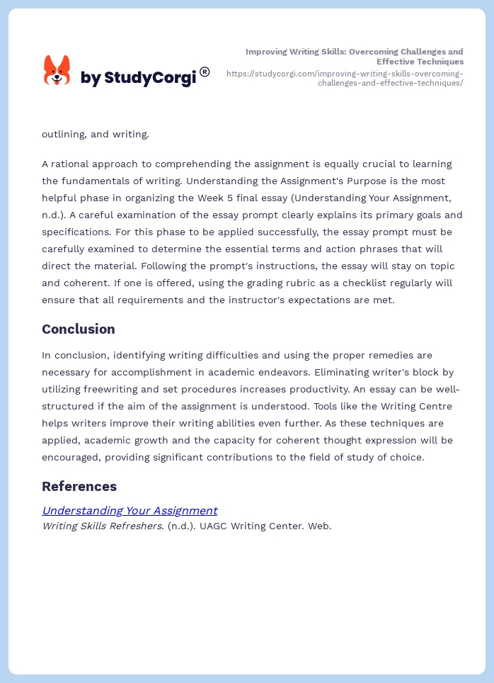 Improving Writing Skills: Overcoming Challenges and Effective Techniques. Page 2