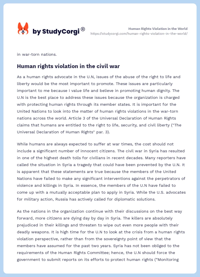 Human Rights Violation in the World. Page 2