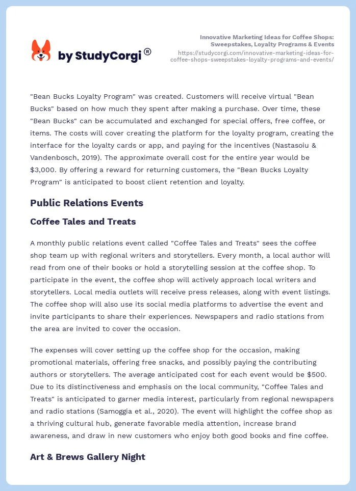 Innovative Marketing Ideas for Coffee Shops: Sweepstakes, Loyalty Programs & Events. Page 2