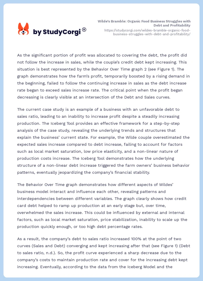 Wilde’s Bramble: Organic Food Business Struggles with Debt and Profitability. Page 2