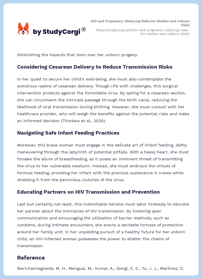 HIV and Pregnancy: Reducing Risks for Mother and Unborn Child. Page 2