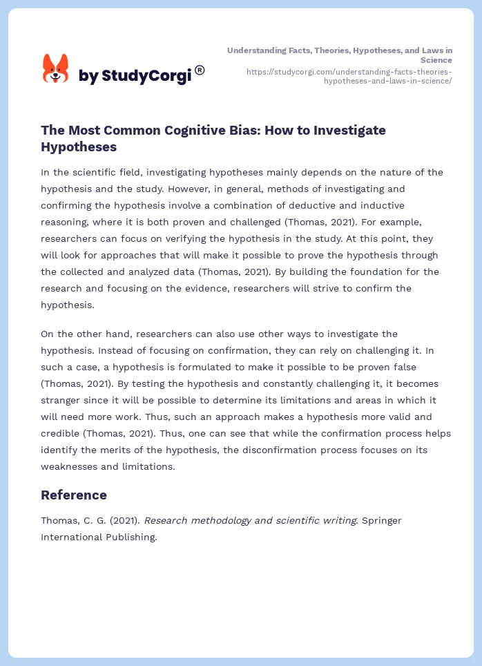 Understanding Facts, Theories, Hypotheses, and Laws in Science. Page 2