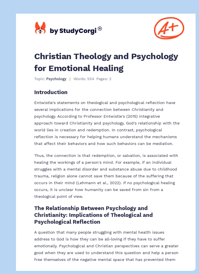 Christian Theology and Psychology for Emotional Healing. Page 1