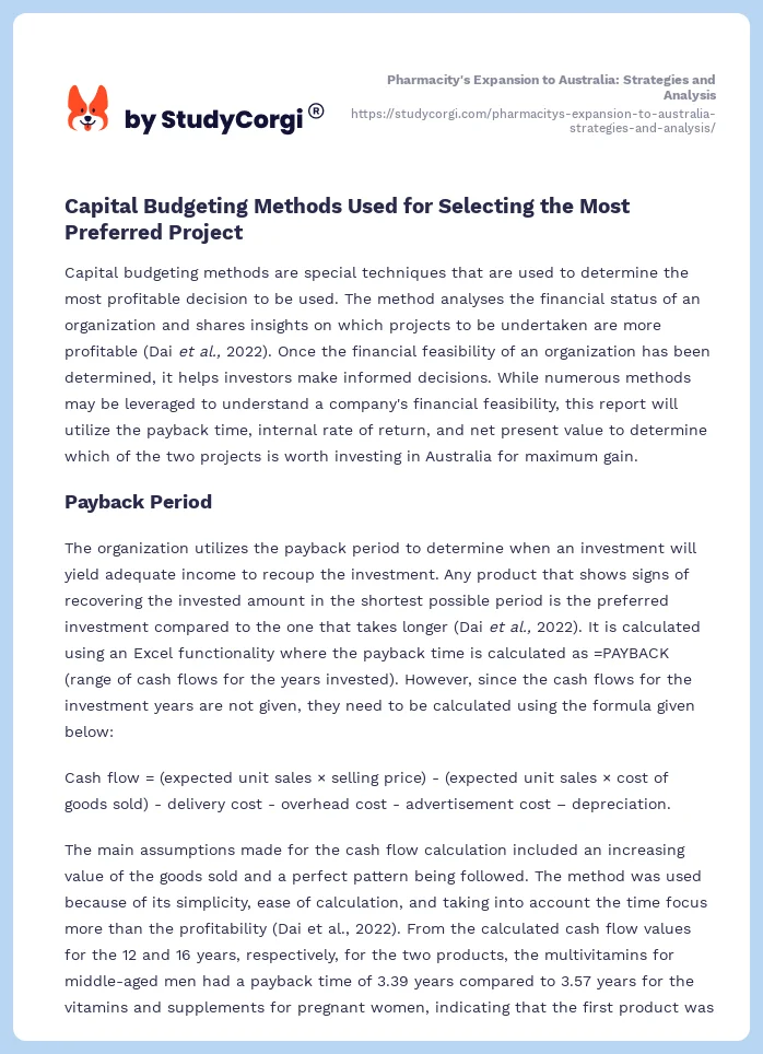 Pharmacity's Expansion to Australia: Strategies and Analysis. Page 2