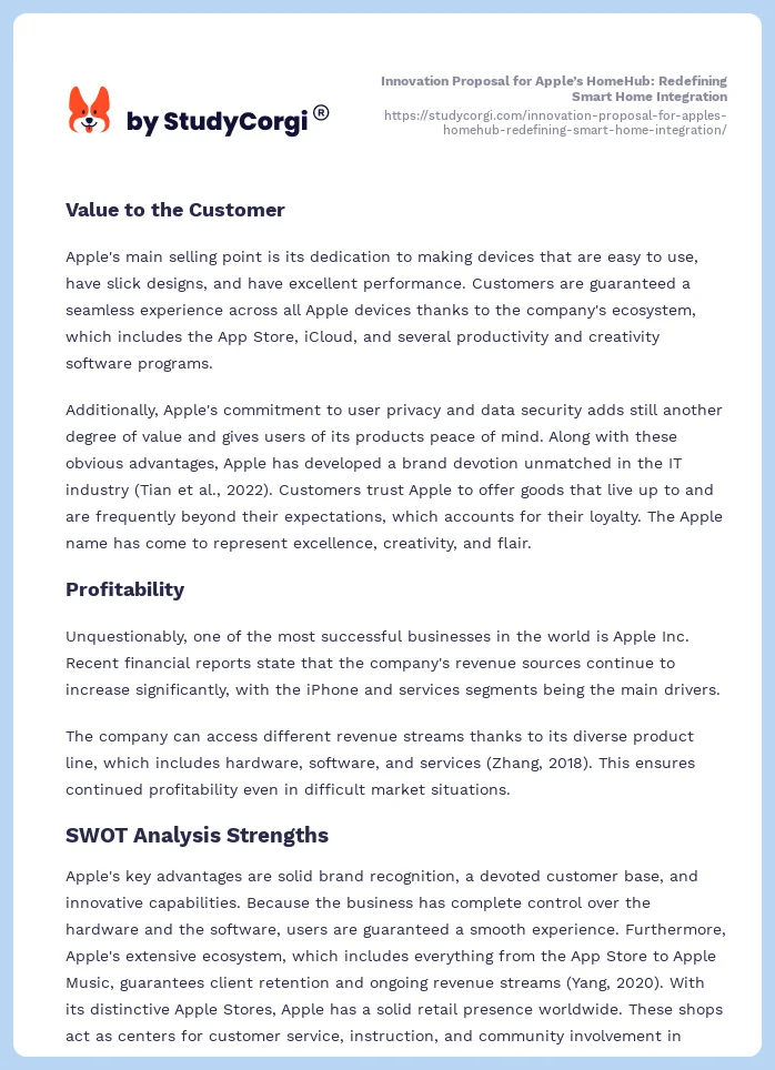 Innovation Proposal for Apple’s HomeHub: Redefining Smart Home Integration. Page 2