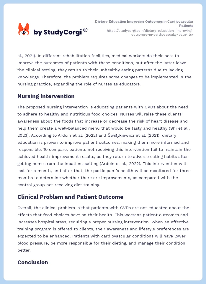 Dietary Education Improving Outcomes in Cardiovascular Patients. Page 2