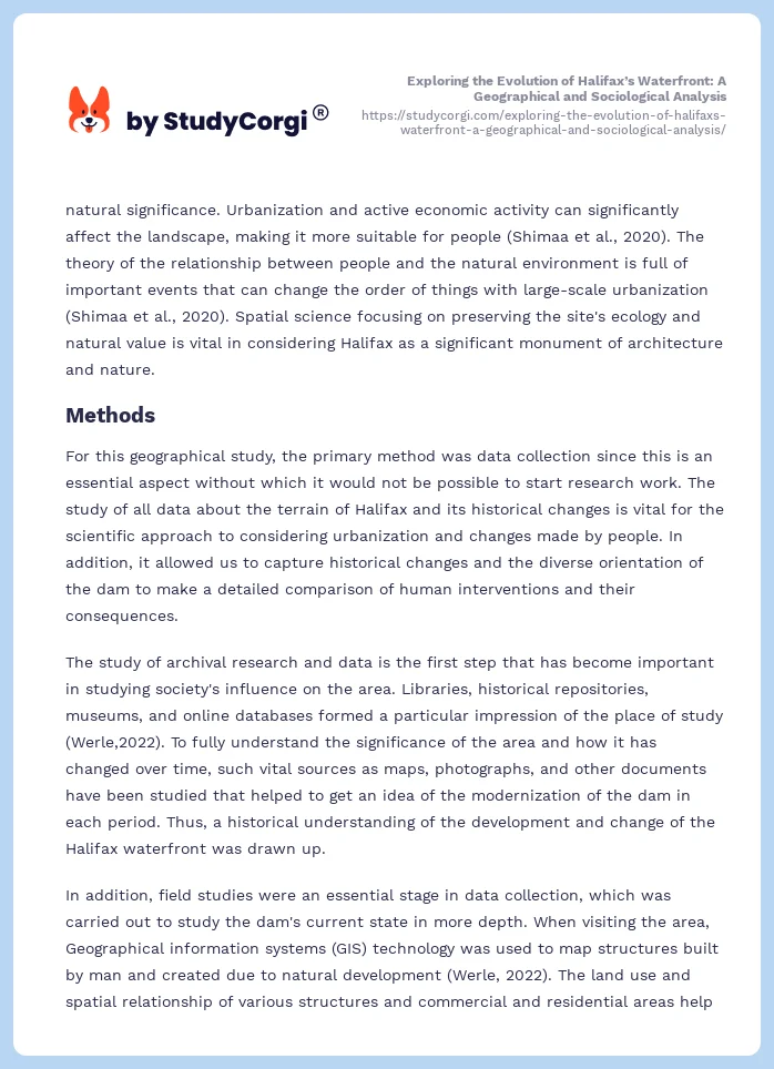 Exploring the Evolution of Halifax’s Waterfront: A Geographical and Sociological Analysis. Page 2