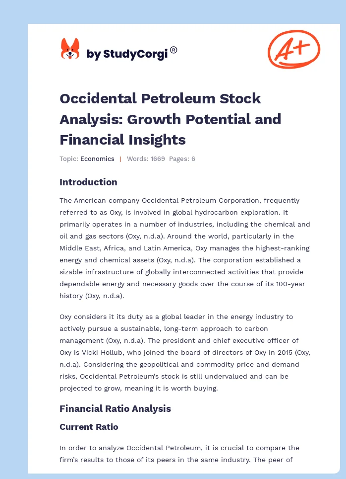 Occidental Petroleum Stock Analysis: Growth Potential and Financial Insights. Page 1