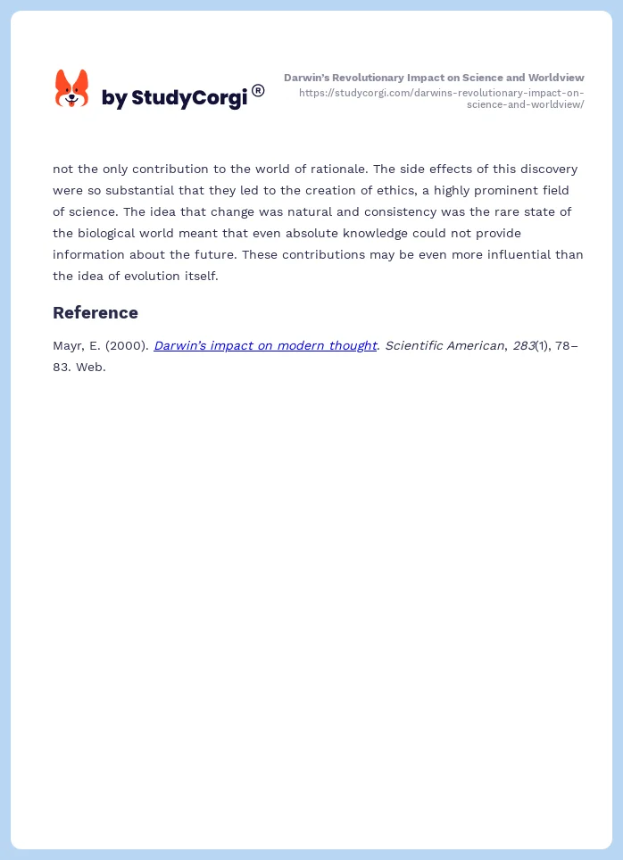 Darwin’s Revolutionary Impact on Science and Worldview. Page 2