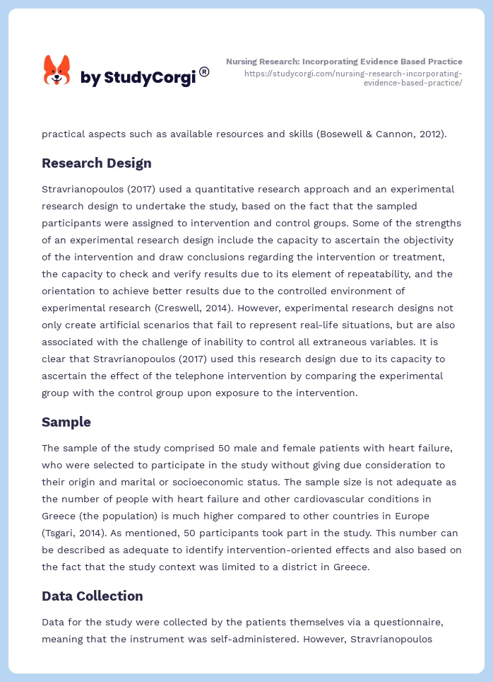 Nursing Research: Incorporating Evidence Based Practice. Page 2