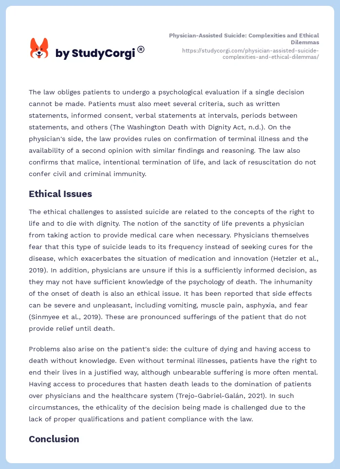 Physician-Assisted Suicide: Complexities and Ethical Dilemmas. Page 2