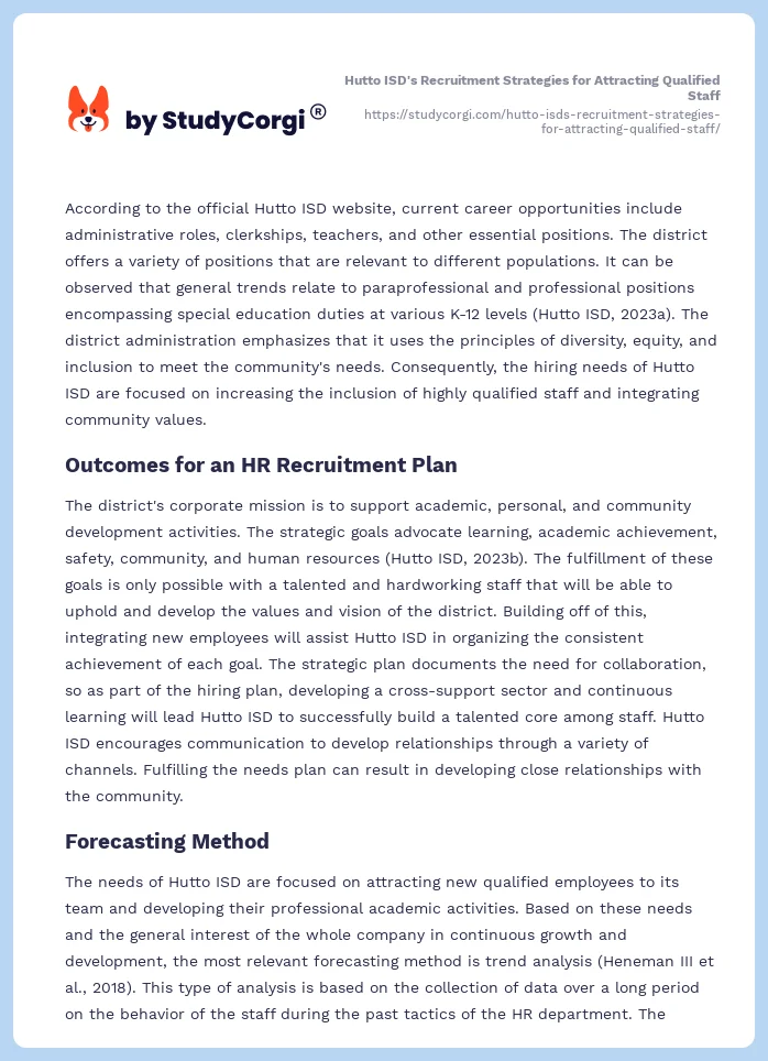 Hutto ISD's Recruitment Strategies for Attracting Qualified Staff. Page 2