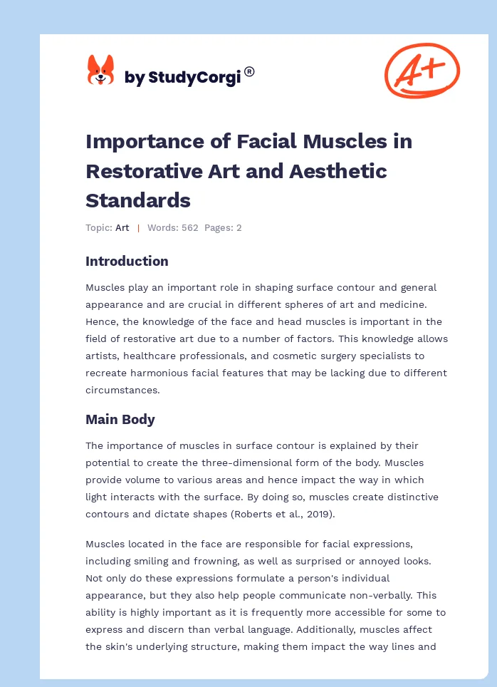 Importance of Facial Muscles in Restorative Art and Aesthetic Standards. Page 1