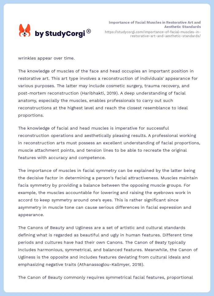 Importance of Facial Muscles in Restorative Art and Aesthetic Standards. Page 2