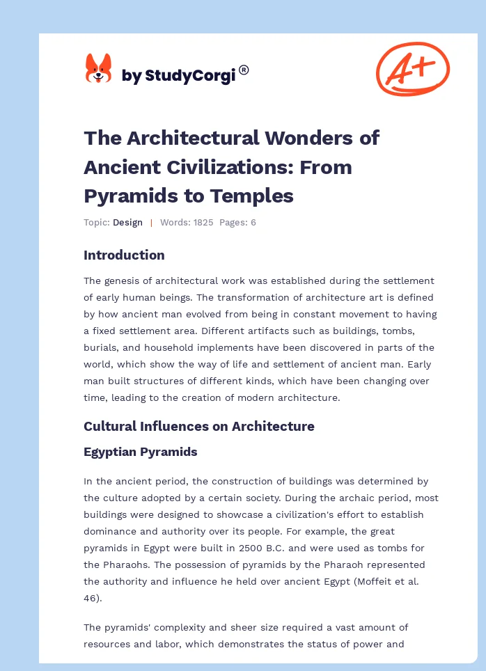 The Architectural Wonders of Ancient Civilizations: From Pyramids to Temples. Page 1