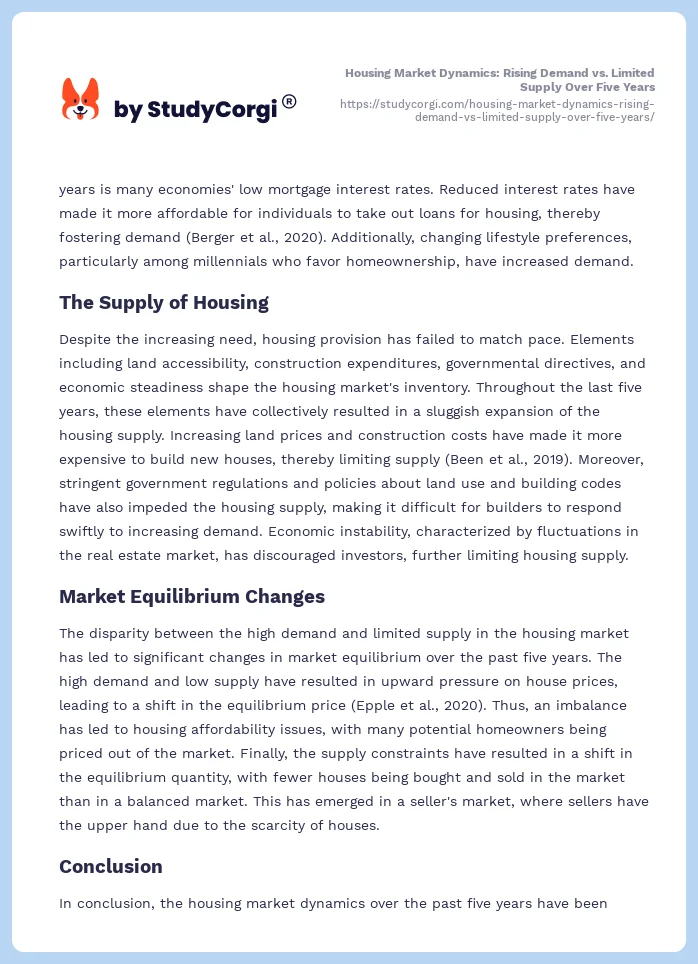 Housing Market Dynamics: Rising Demand vs. Limited Supply Over Five Years. Page 2