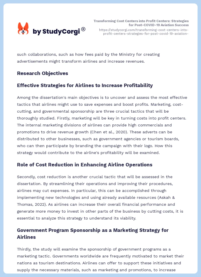 Transforming Cost Centers into Profit Centers: Strategies for Post-COVID-19 Aviation Success. Page 2