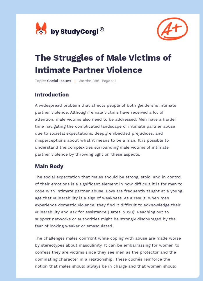 The Struggles of Male Victims of Intimate Partner Violence. Page 1