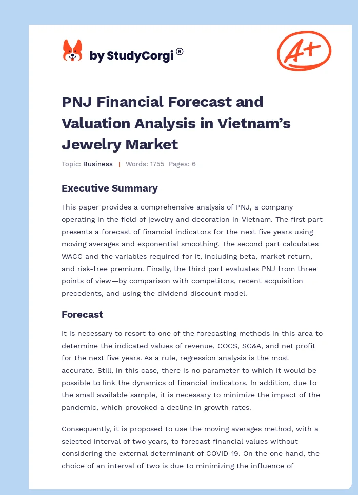 PNJ Financial Forecast and Valuation Analysis in Vietnam’s Jewelry Market. Page 1