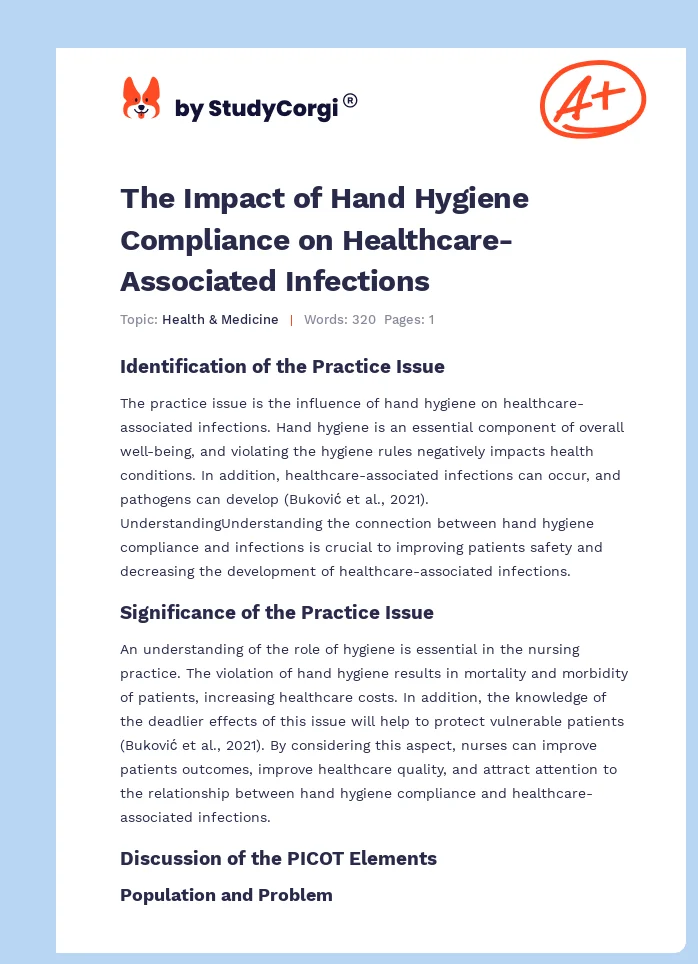 The Impact of Hand Hygiene Compliance on Healthcare-Associated Infections. Page 1