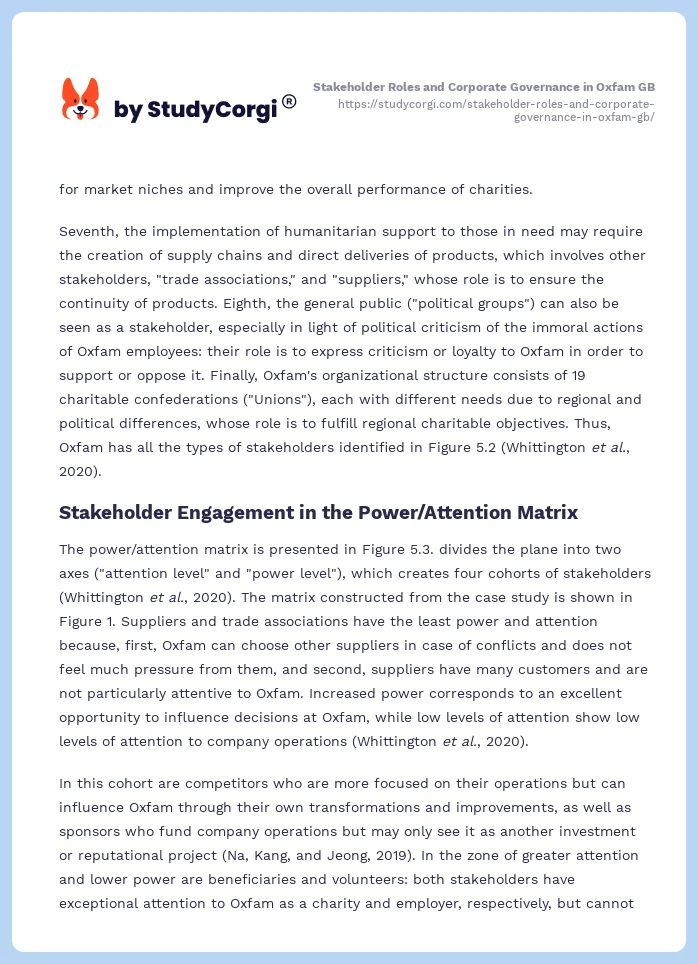 Stakeholder Roles and Corporate Governance in Oxfam GB. Page 2