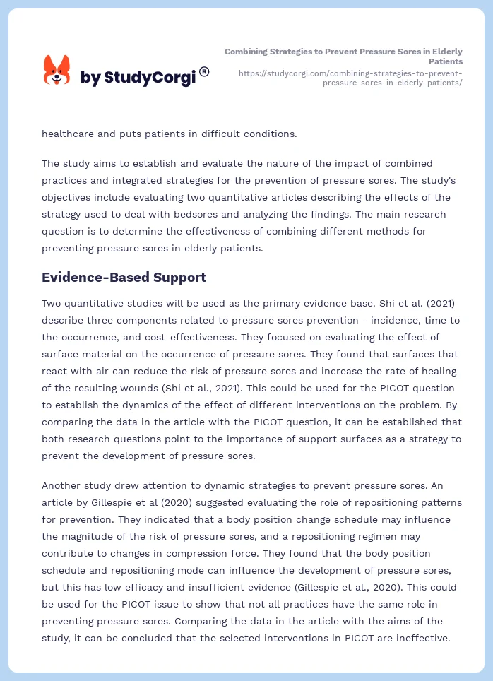 Combining Strategies to Prevent Pressure Sores in Elderly Patients. Page 2