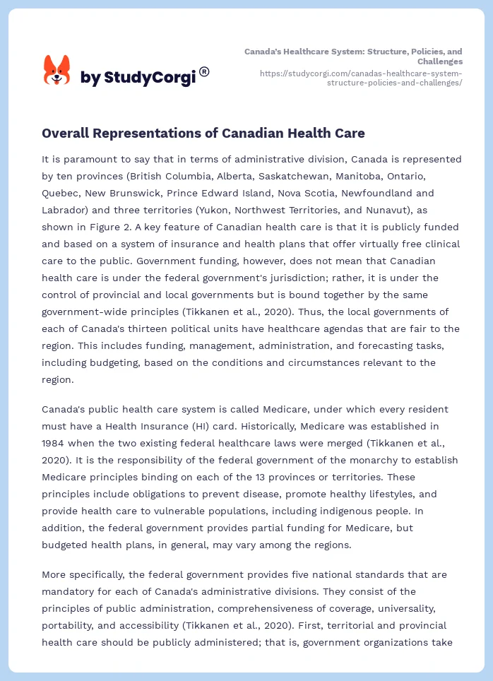 Canada’s Healthcare System: Structure, Policies, and Challenges. Page 2