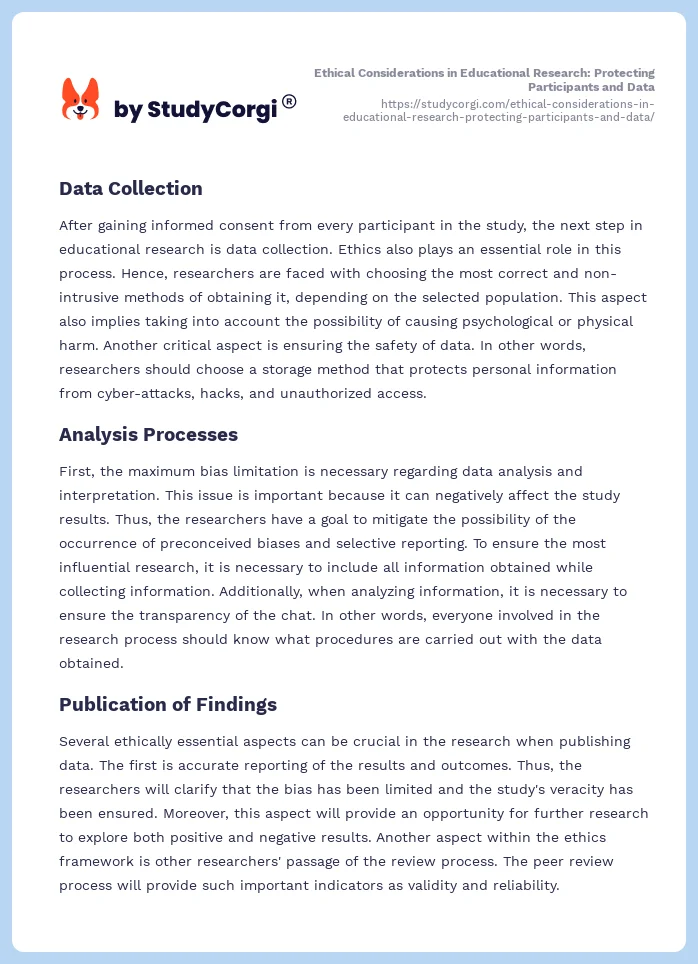 Ethical Considerations in Educational Research: Protecting Participants and Data. Page 2