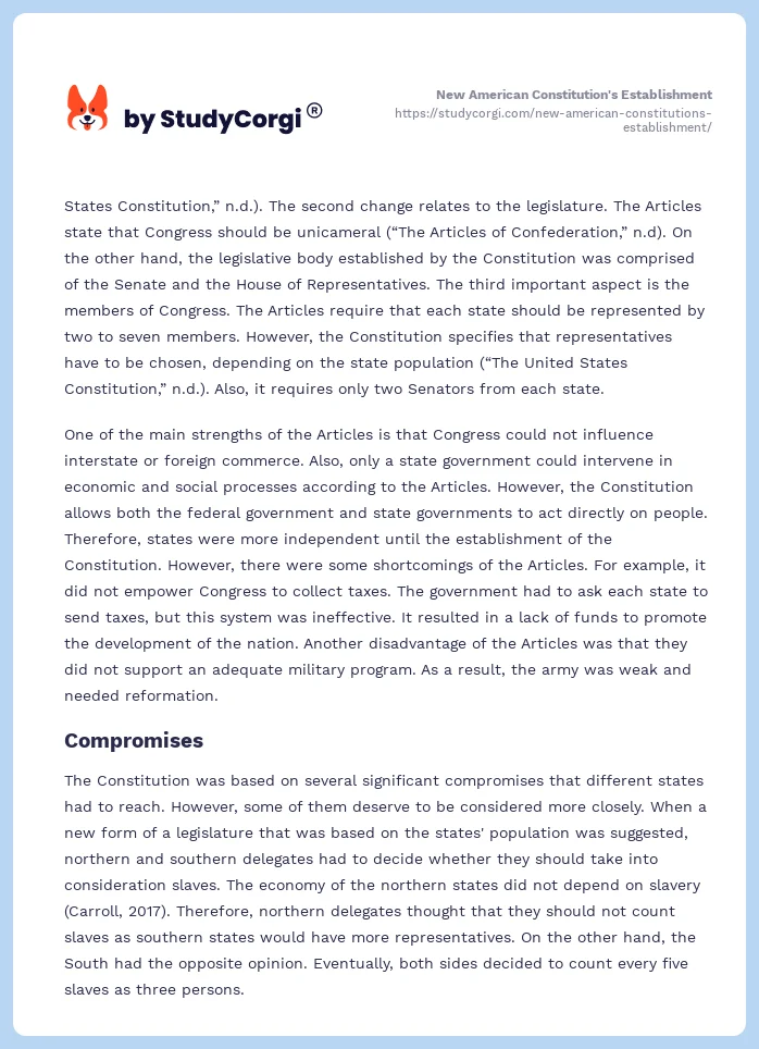 New American Constitution's Establishment. Page 2