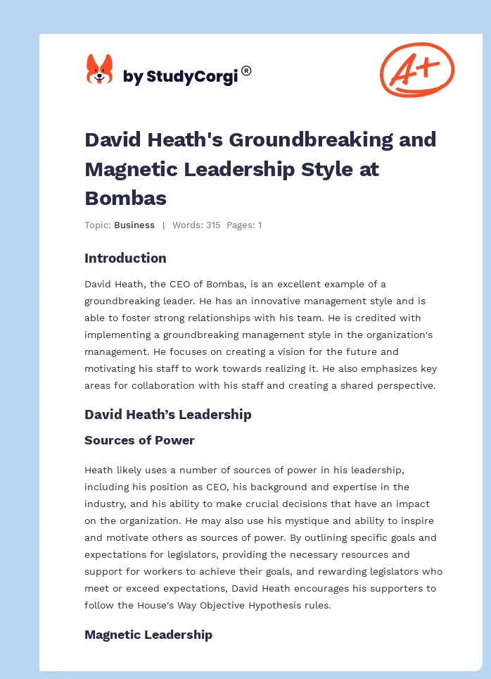 David Heath's Groundbreaking and Magnetic Leadership Style at Bombas. Page 1