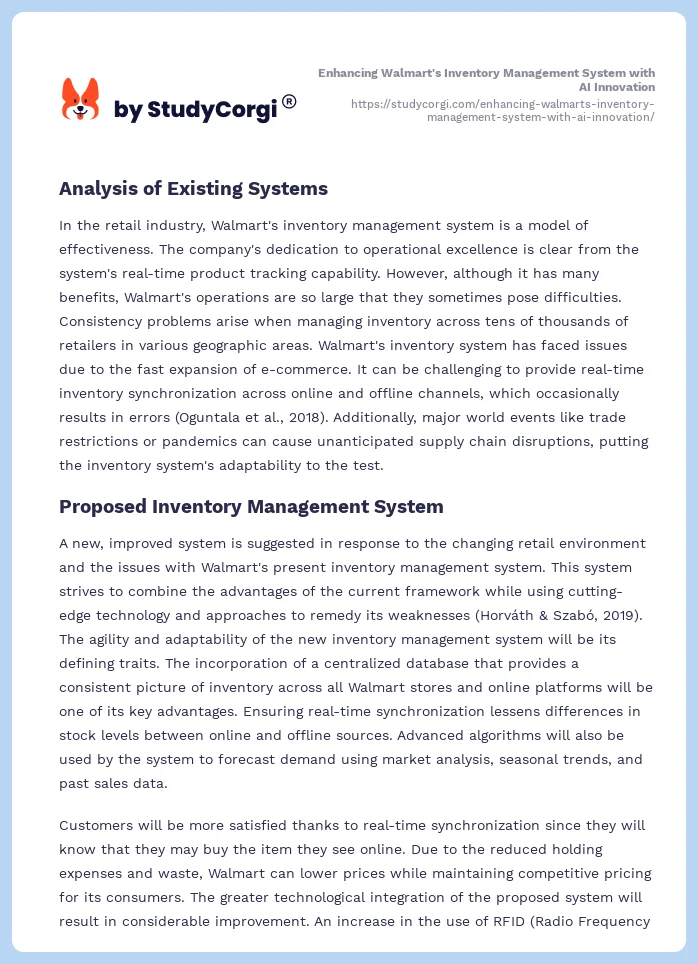 Enhancing Walmart's Inventory Management System with AI Innovation. Page 2