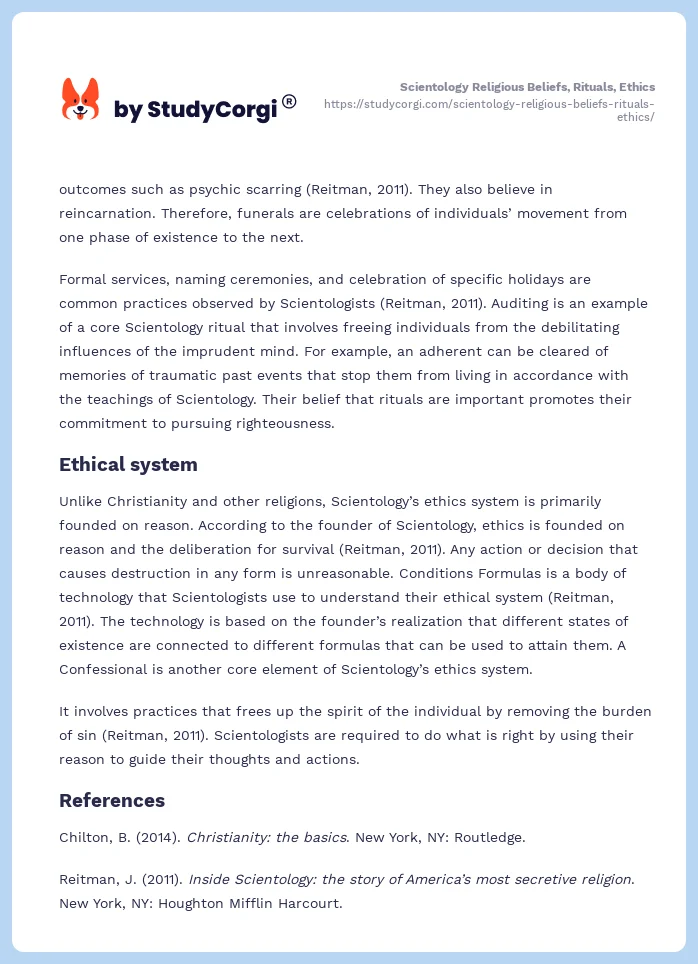 Scientology Religious Beliefs, Rituals, Ethics. Page 2