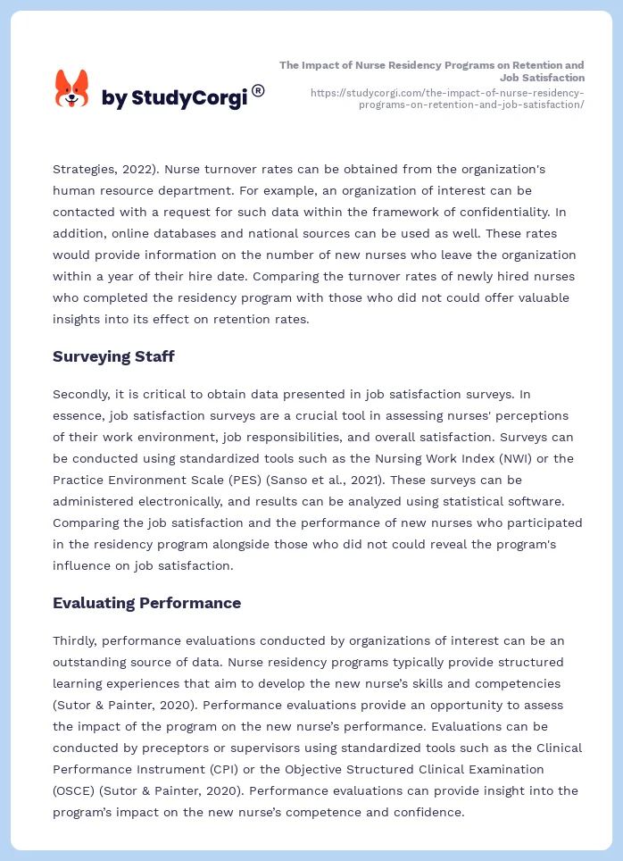 The Impact of Nurse Residency Programs on Retention and Job Satisfaction. Page 2