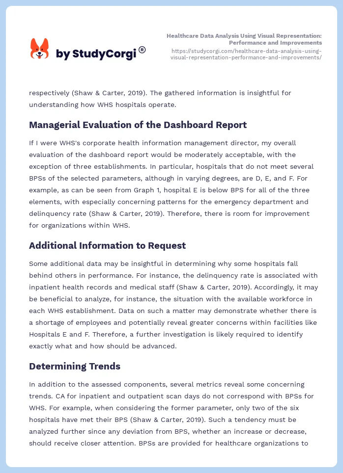 Healthcare Data Analysis Using Visual Representation: Performance and Improvements. Page 2