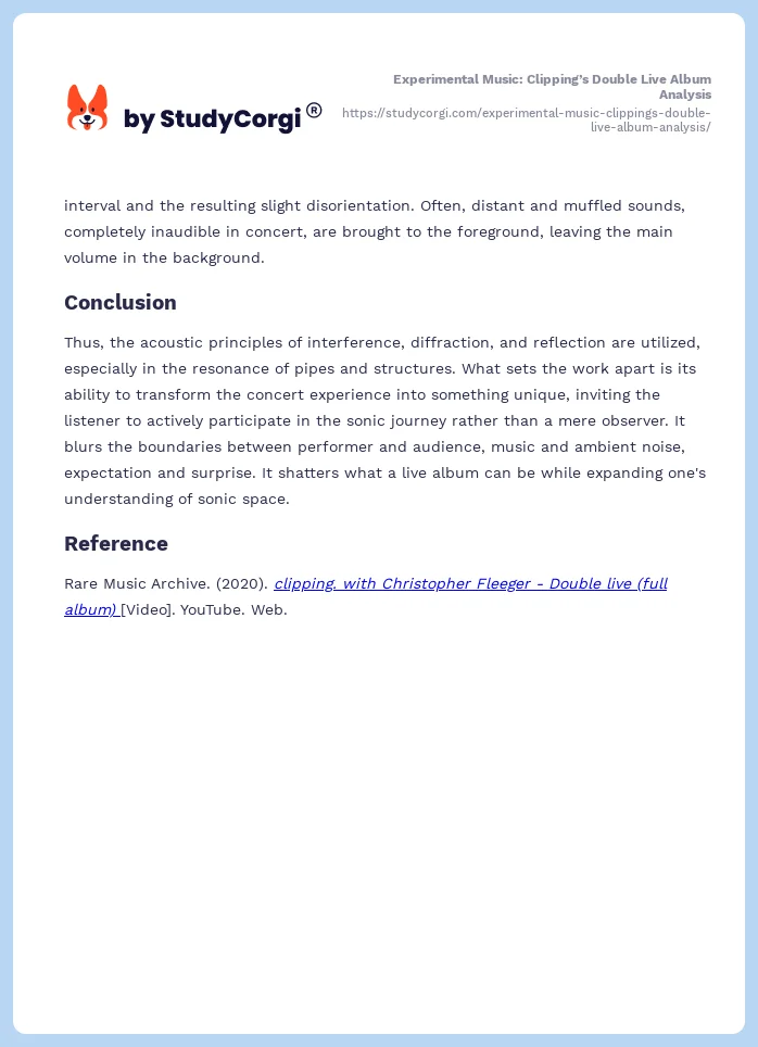 Experimental Music: Clipping’s Double Live Album Analysis. Page 2