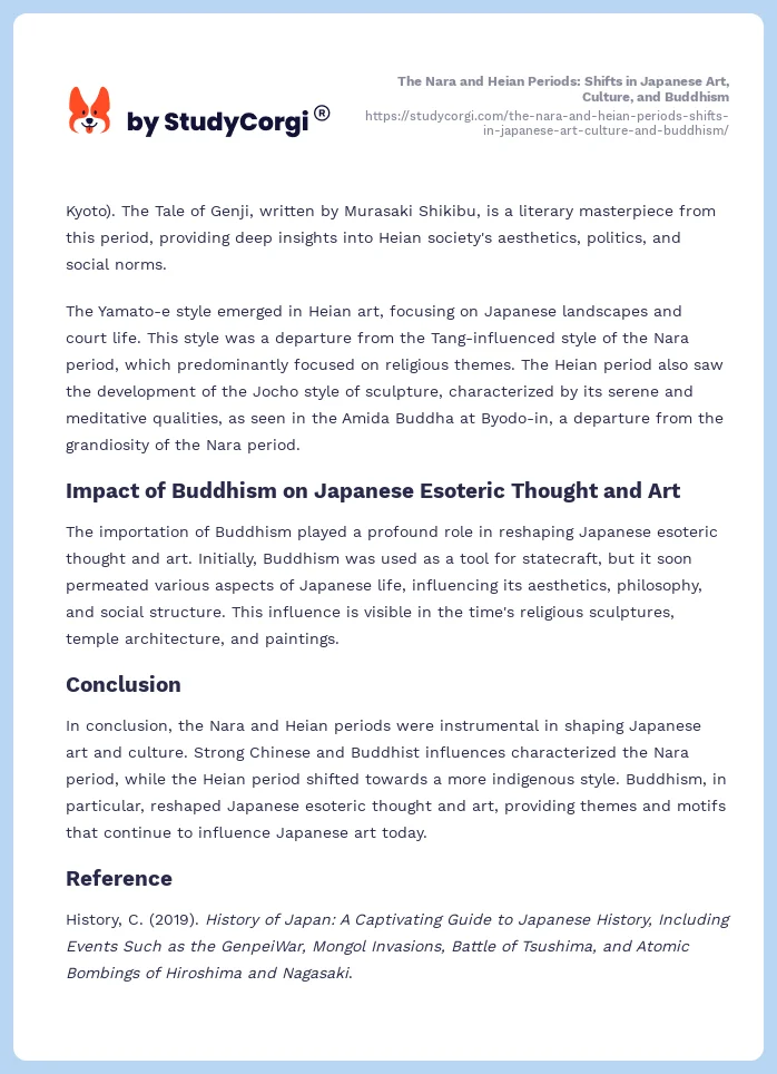 The Nara and Heian Periods: Shifts in Japanese Art, Culture, and Buddhism. Page 2