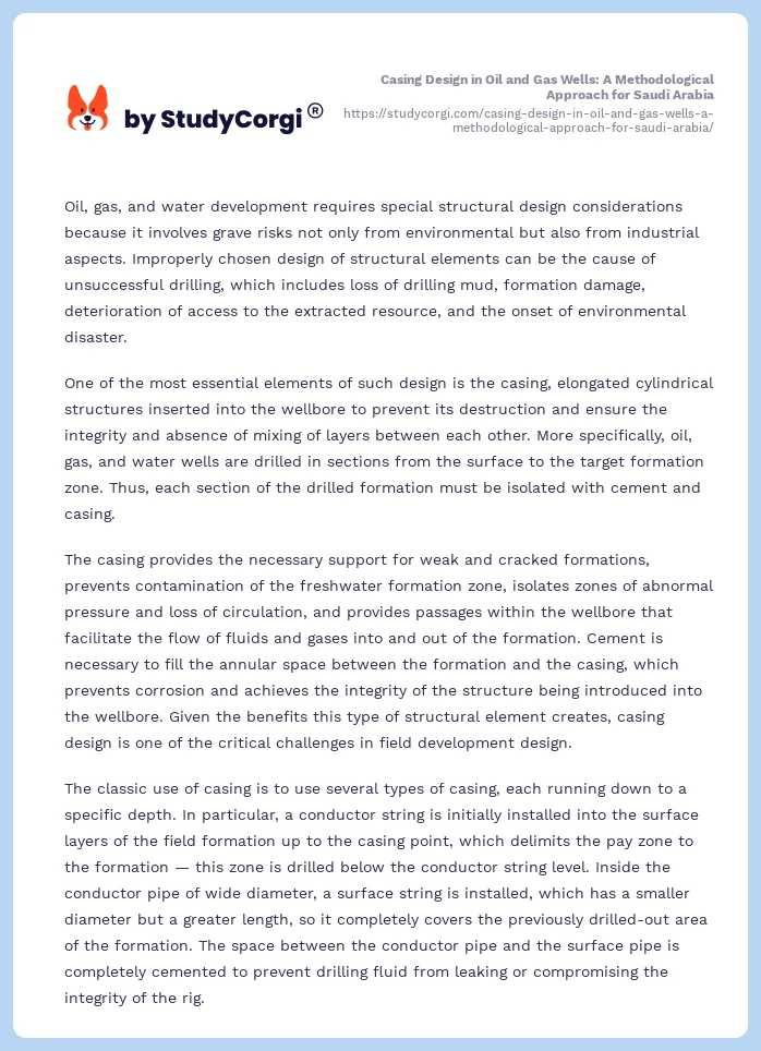 Casing Design in Oil and Gas Wells: A Methodological Approach for Saudi Arabia. Page 2