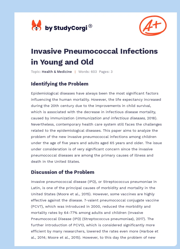 Invasive Pneumococcal Infections in Young and Old. Page 1