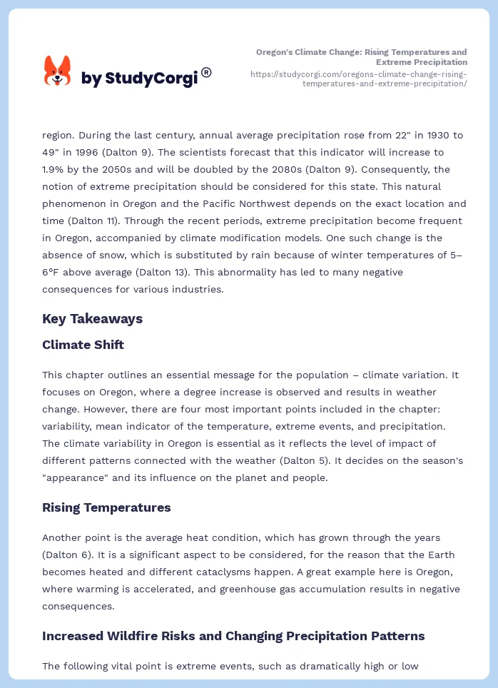 Oregon's Climate Change: Rising Temperatures and Extreme Precipitation. Page 2