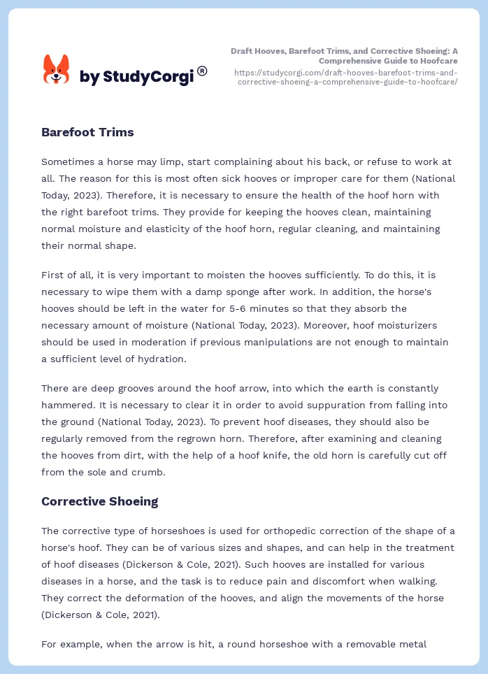 Draft Hooves, Barefoot Trims, and Corrective Shoeing: A Comprehensive Guide to Hoofcare. Page 2
