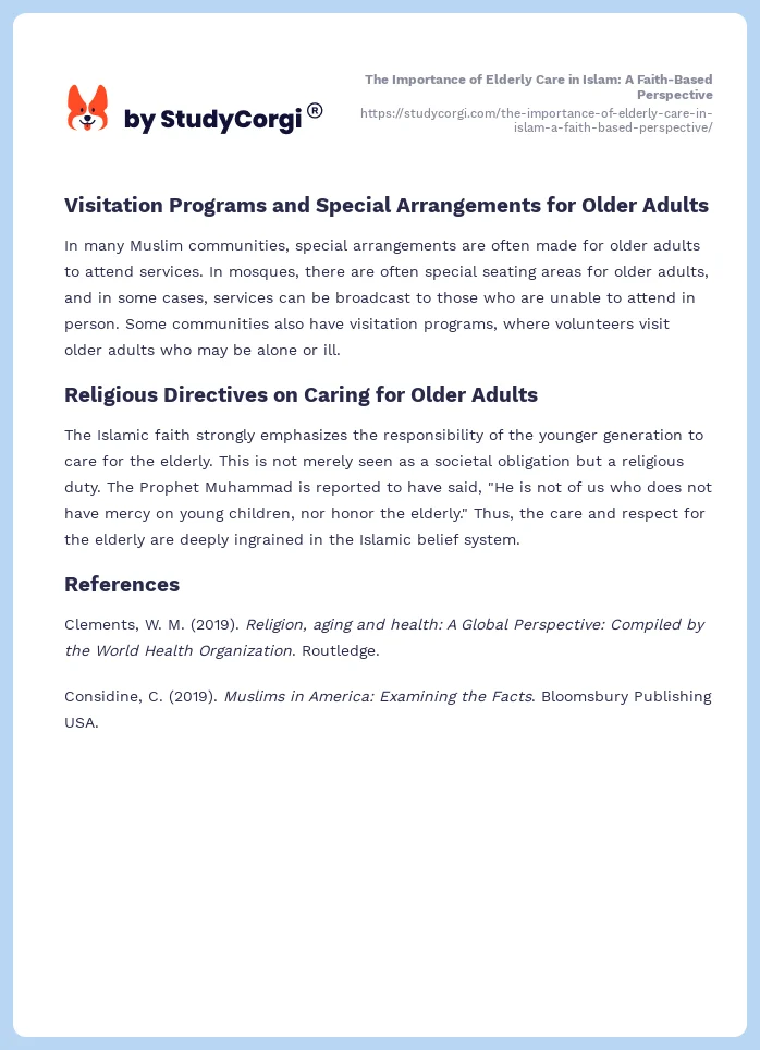 The Importance of Elderly Care in Islam: A Faith-Based Perspective. Page 2