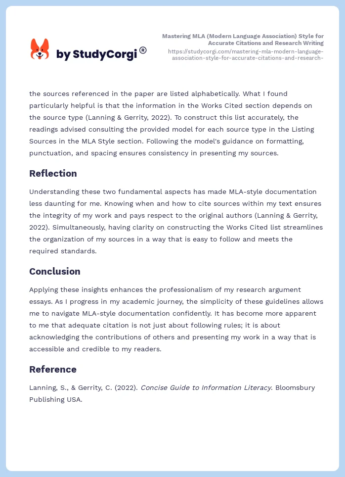 Mastering MLA (Modern Language Association) Style for Accurate Citations and Research Writing. Page 2