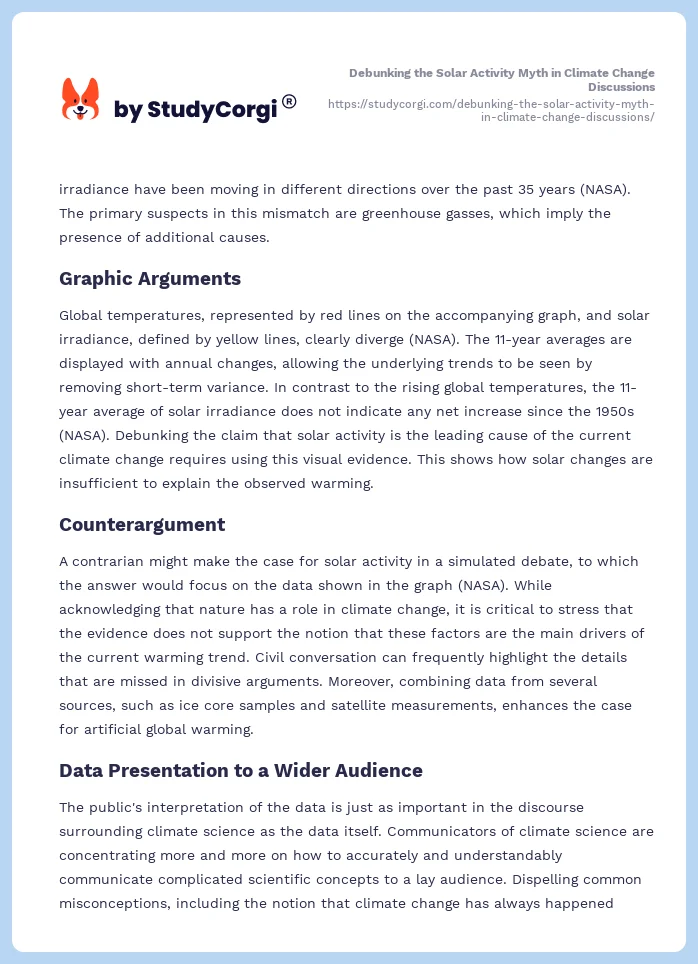 Debunking the Solar Activity Myth in Climate Change Discussions. Page 2
